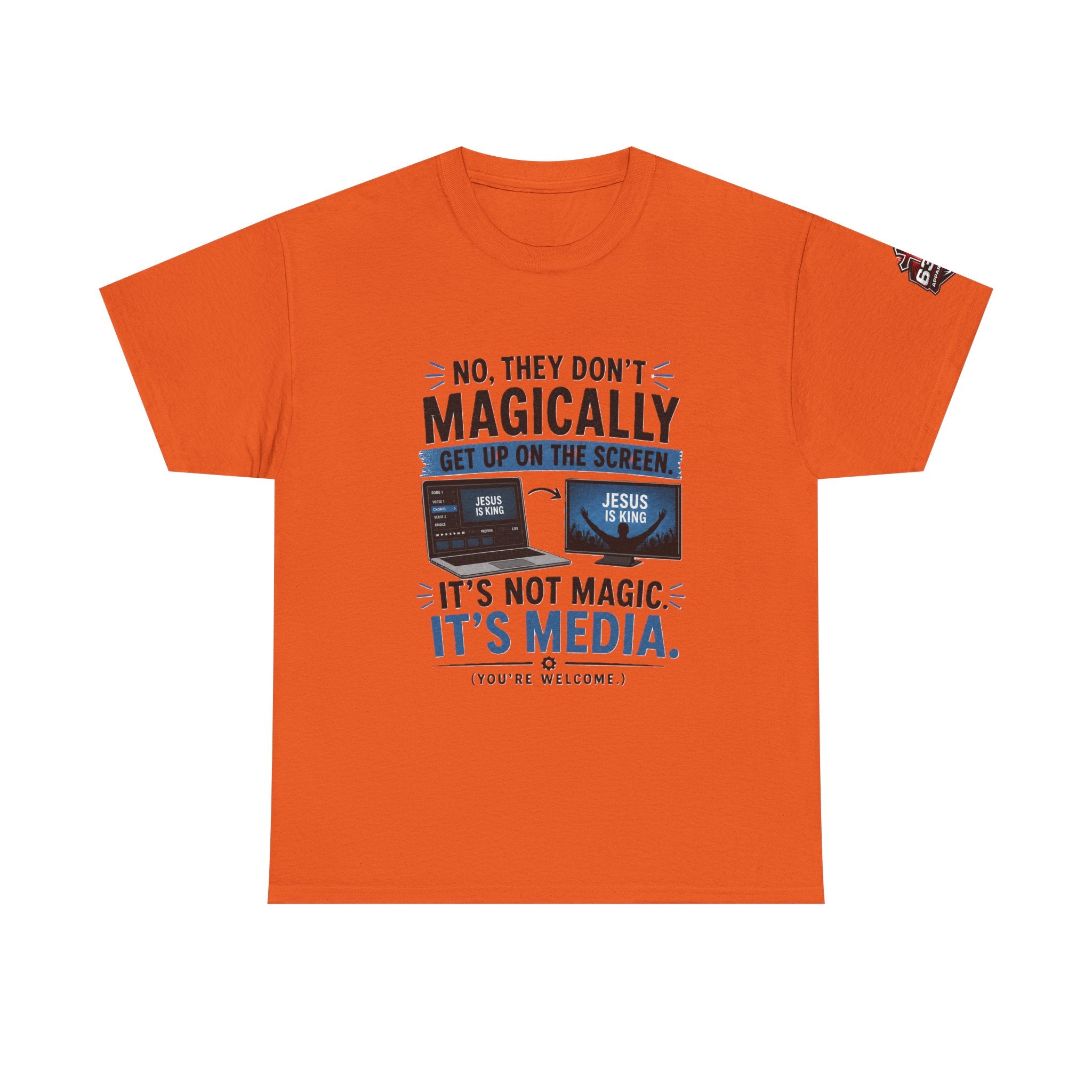 Church Media, Not Magic! Tee — Cheeky Church Media Leader Graphic T-Shirt