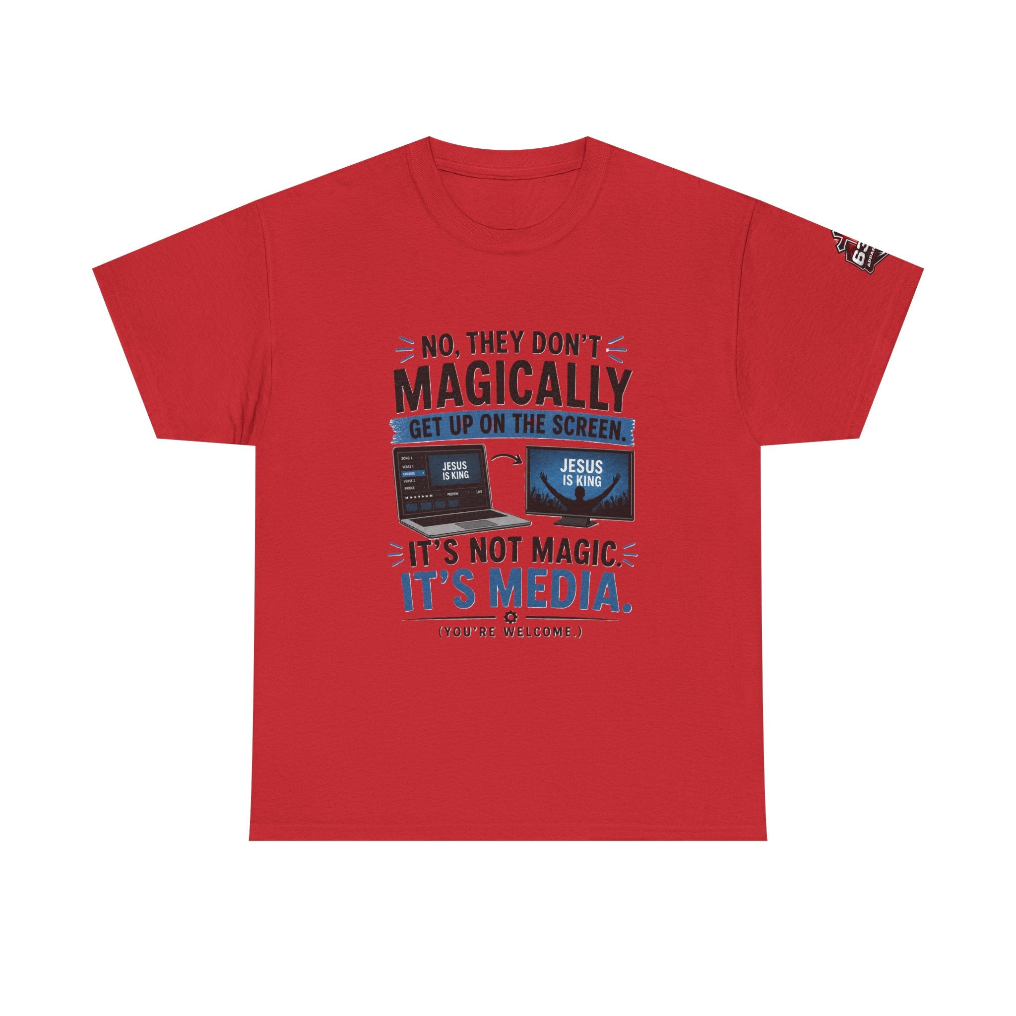 Church Media, Not Magic! Tee — Cheeky Church Media Leader Graphic T-Shirt
