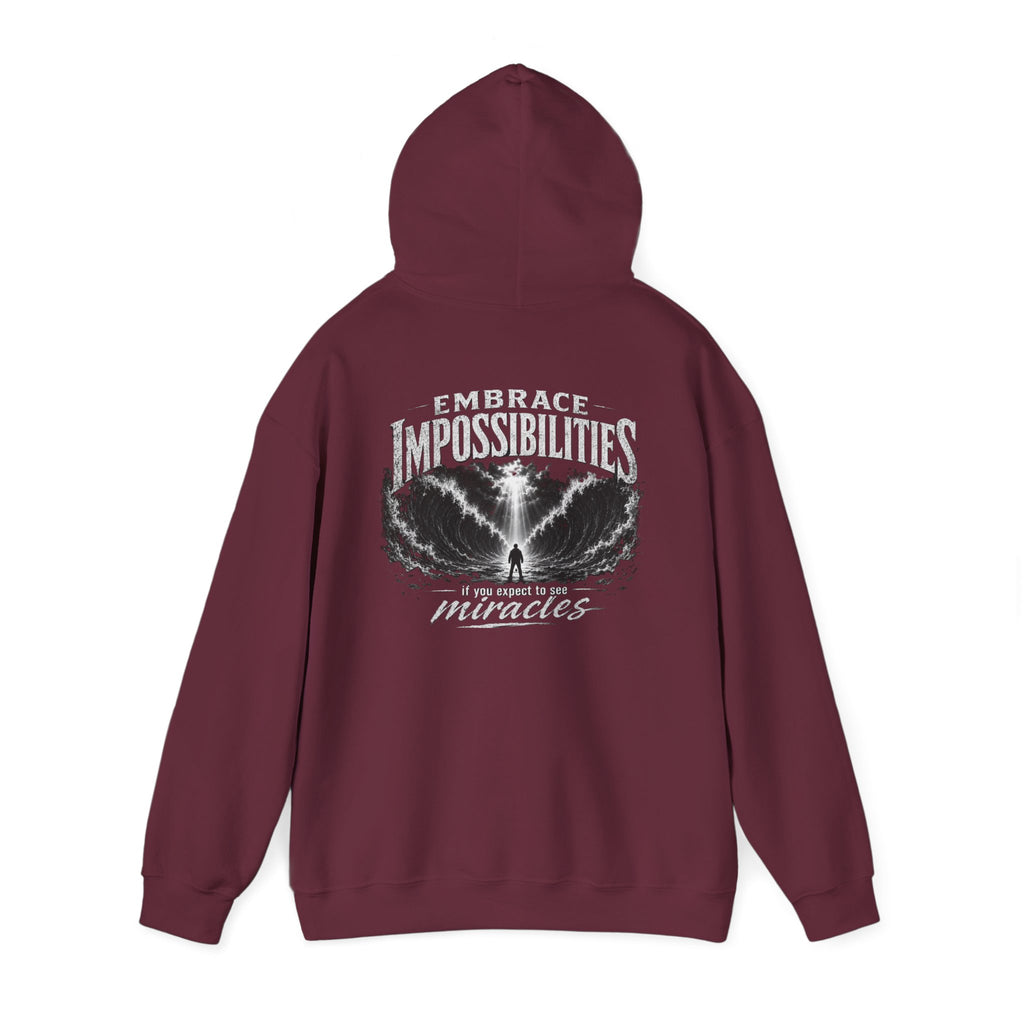 Floral Embrace Impossibilities Hooded Sweatshirt — Inspirational 'Expect to See Miracles' Quote