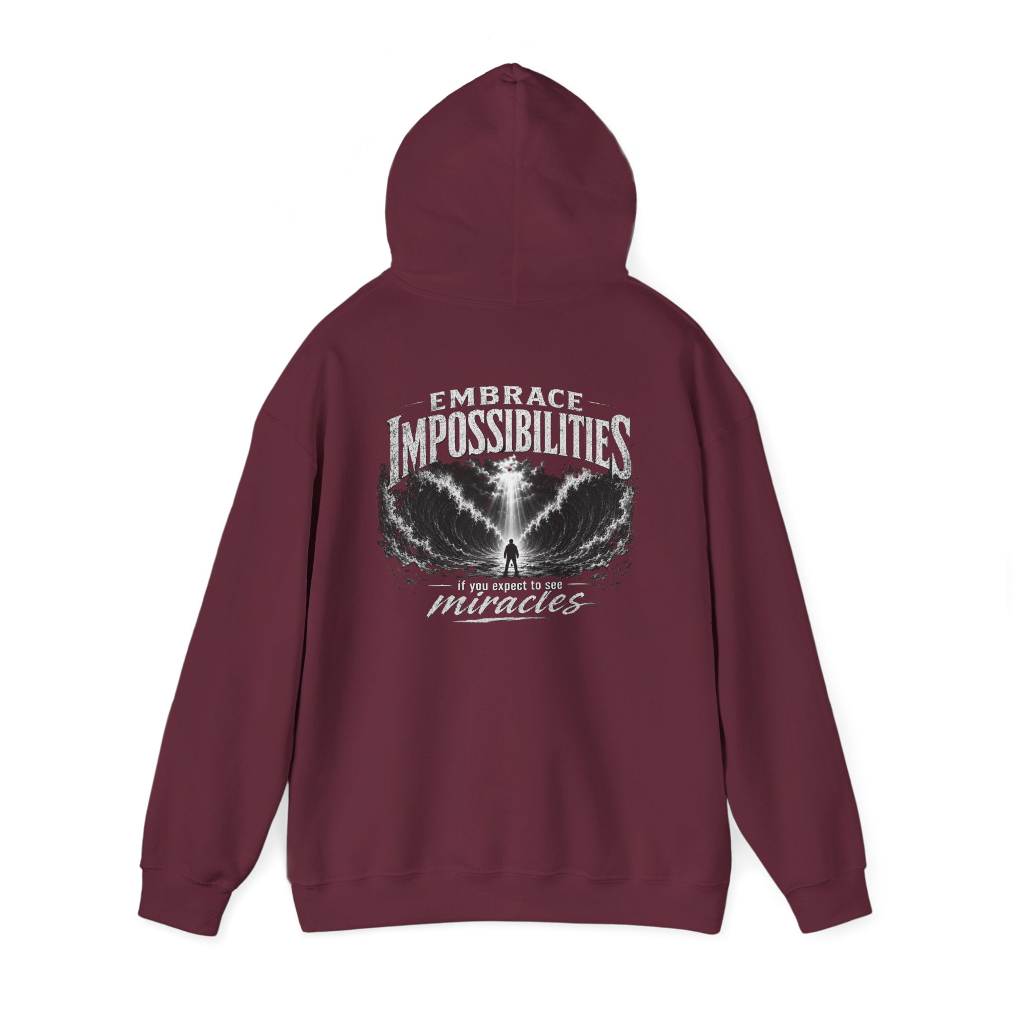 Floral Embrace Impossibilities Hooded Sweatshirt — Inspirational 'Expect to See Miracles' Quote