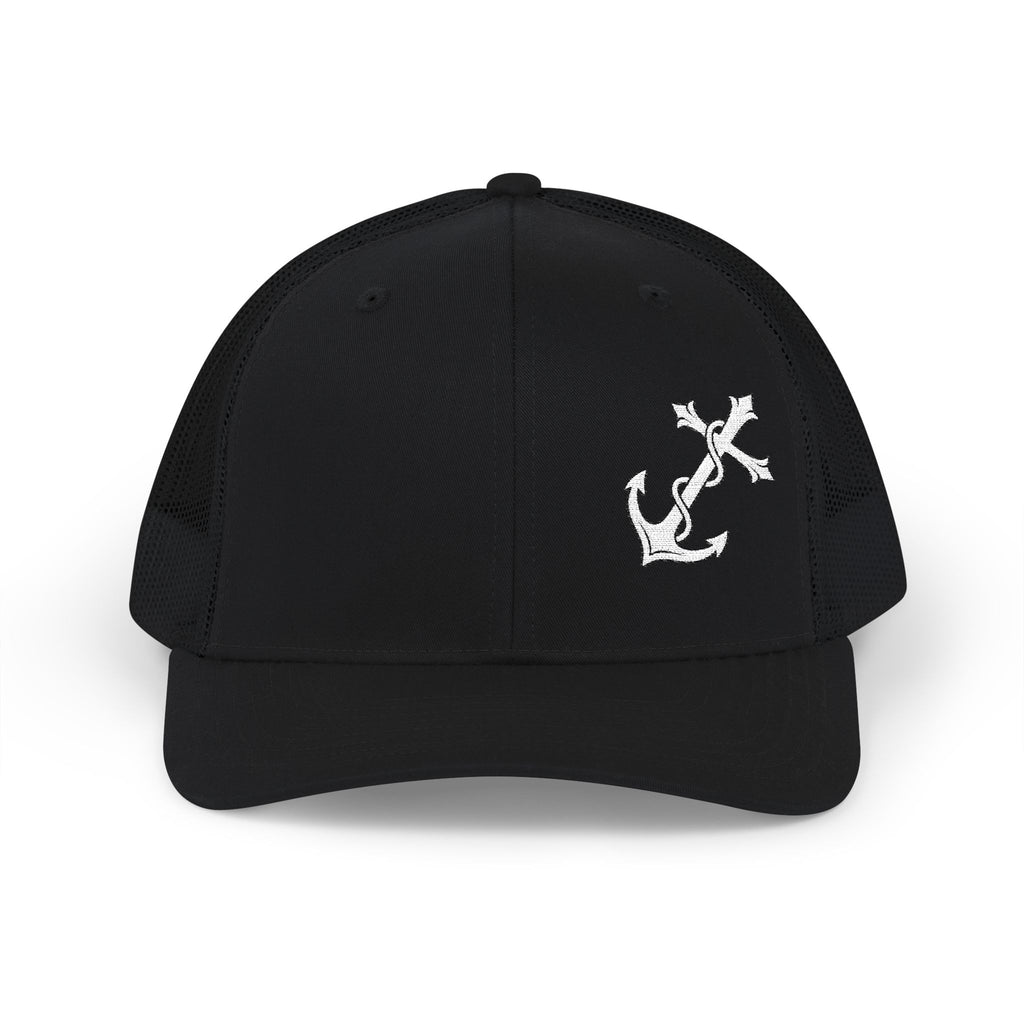 Christian Anchor Cross Snapback Trucker Cap – "Jesus is Our Anchor"
