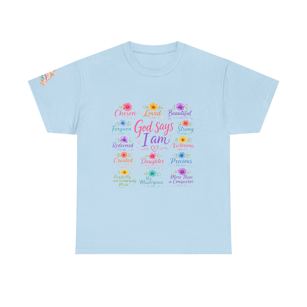 Encouraged by God Floral Tee — What God Says We Are Inspirational Women Shirt