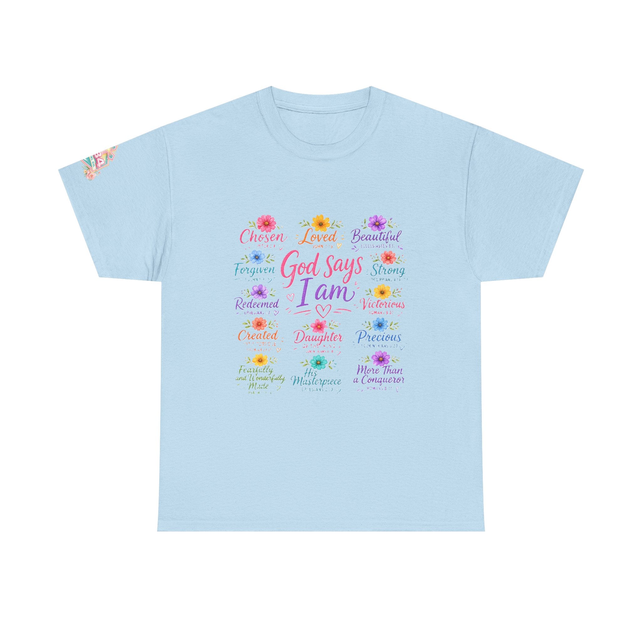 Encouraged by God Floral Tee — What God Says We Are Inspirational Women Shirt