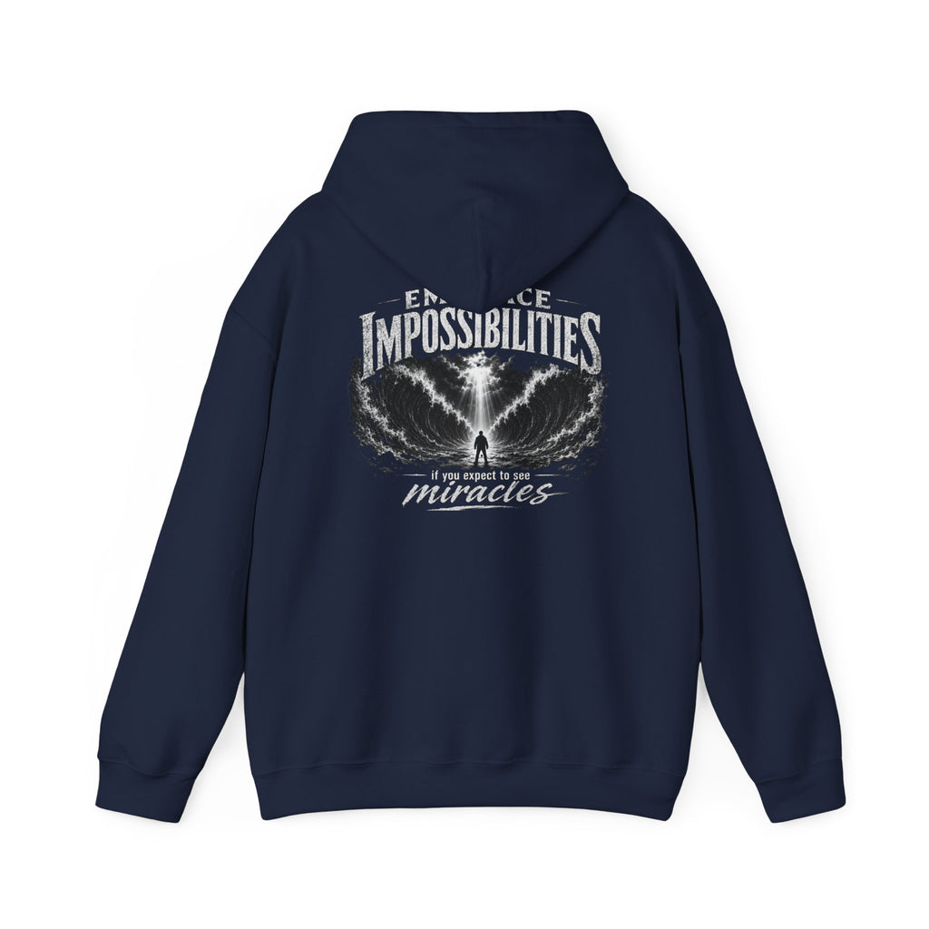 Floral Embrace Impossibilities Hooded Sweatshirt — Inspirational 'Expect to See Miracles' Quote