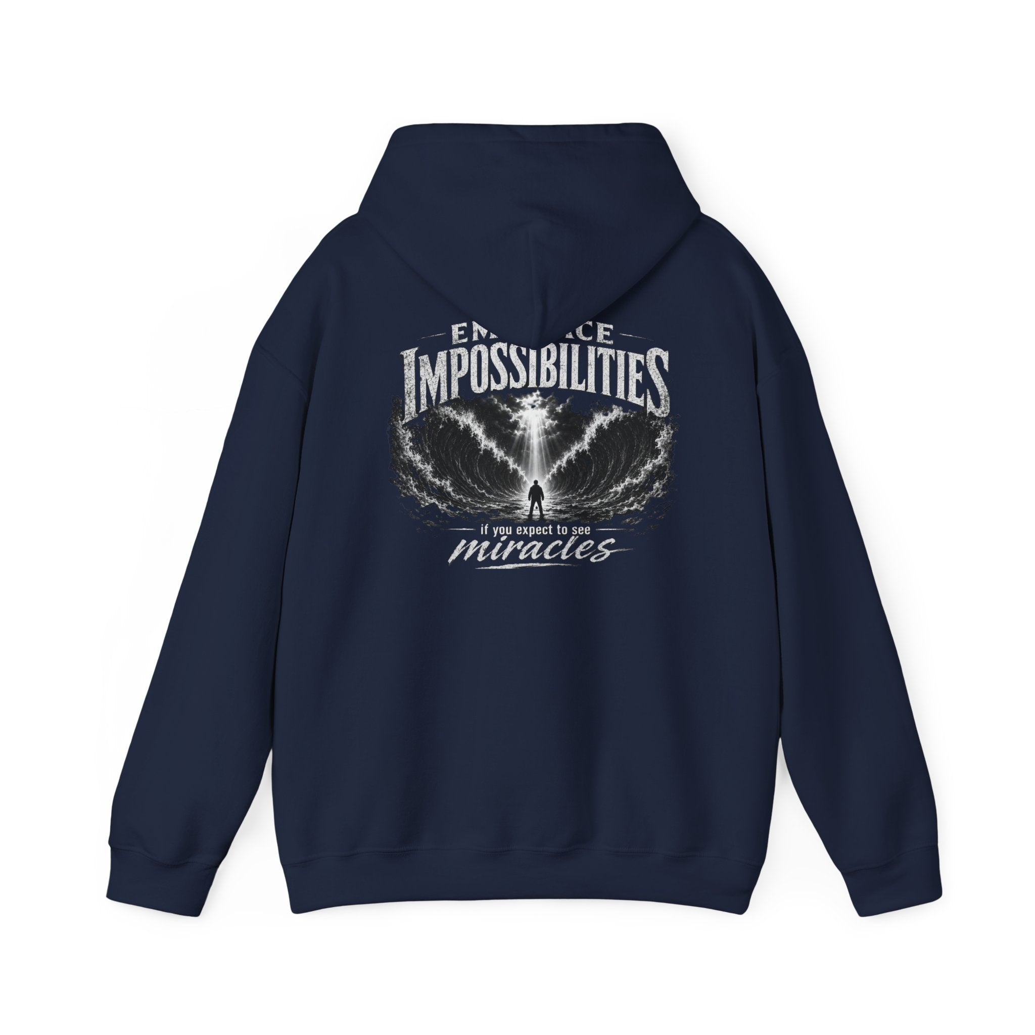 Floral Embrace Impossibilities Hooded Sweatshirt — Inspirational 'Expect to See Miracles' Quote