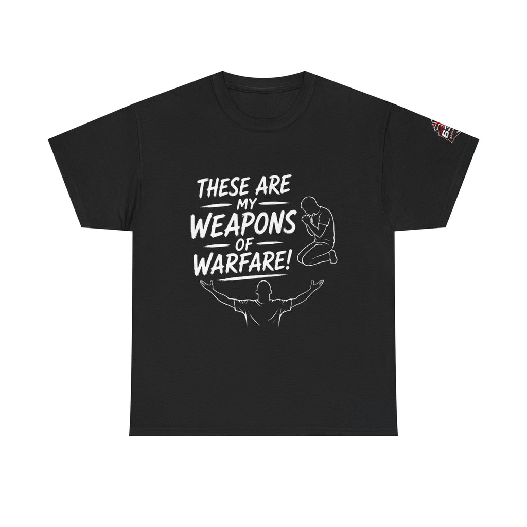 Worship & Prayer Tee — "These Are My Weapons of Warfare" Christian T-Shirt