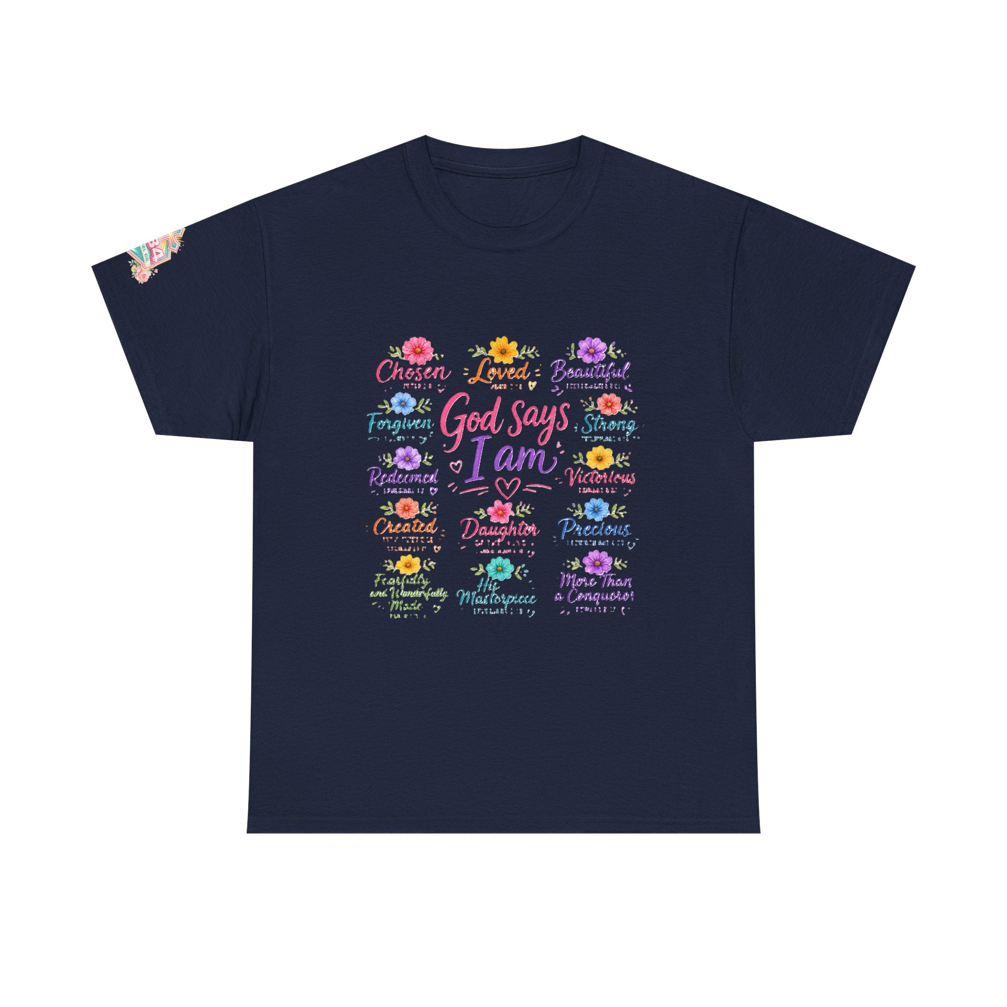 Encouraged by God Floral Tee — What God Says We Are Inspirational Women Shirt