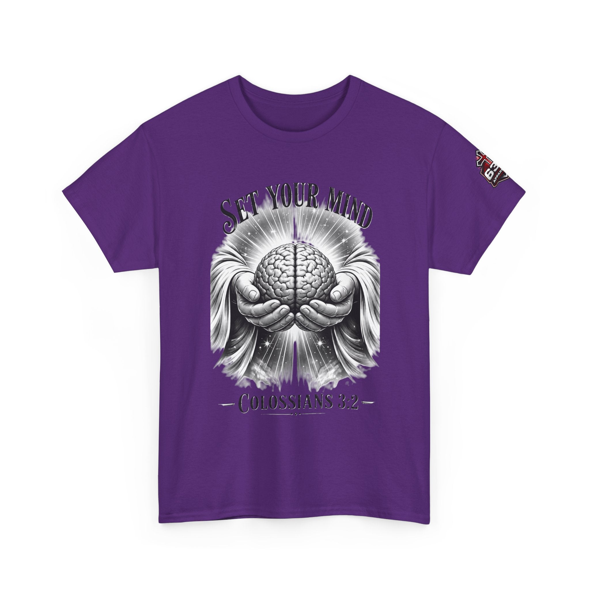 Set Your Mind Colossians Tee — Brain in God’s Hands Christian T‑Shirt