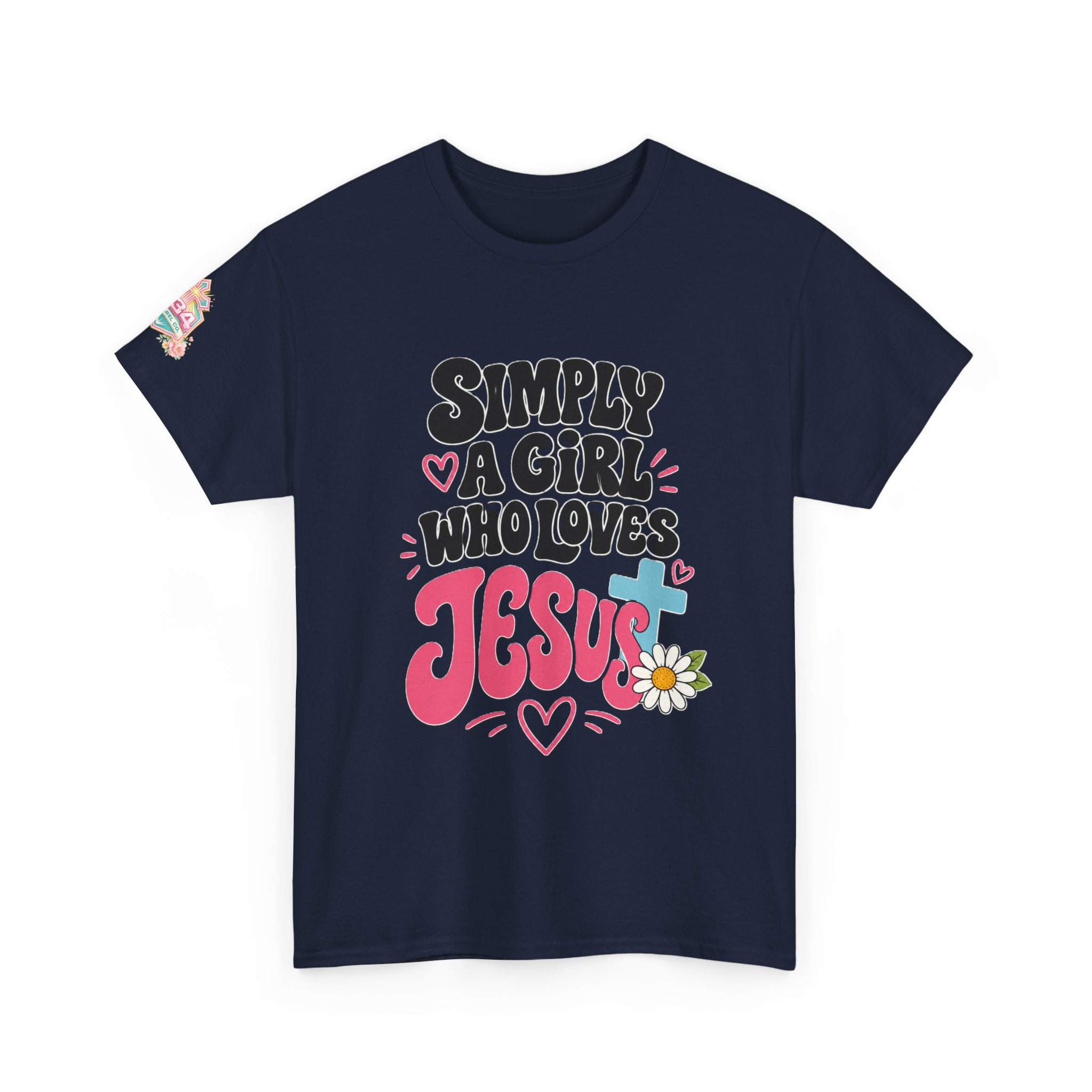 Girl Who Loves Jesus Floral Tee — Bright Colorful Christian Faith Shirt