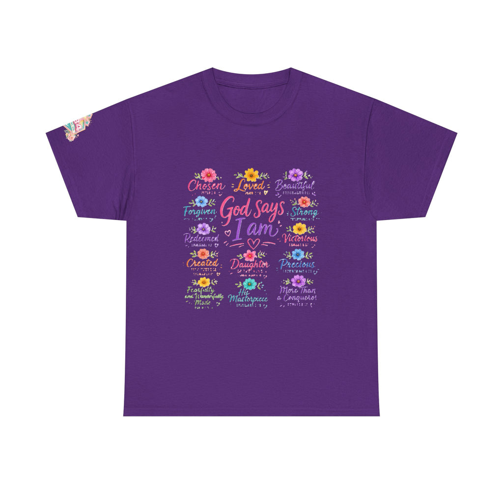 Encouraged by God Floral Tee — What God Says We Are Inspirational Women Shirt