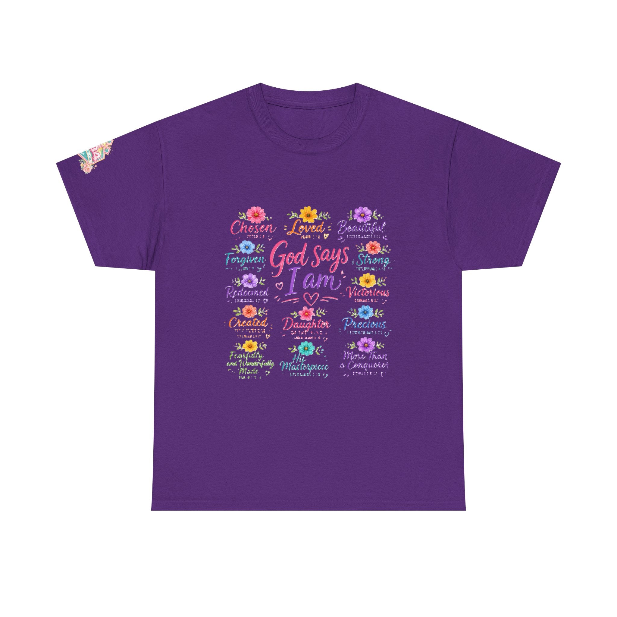 Encouraged by God Floral Tee — What God Says We Are Inspirational Women Shirt