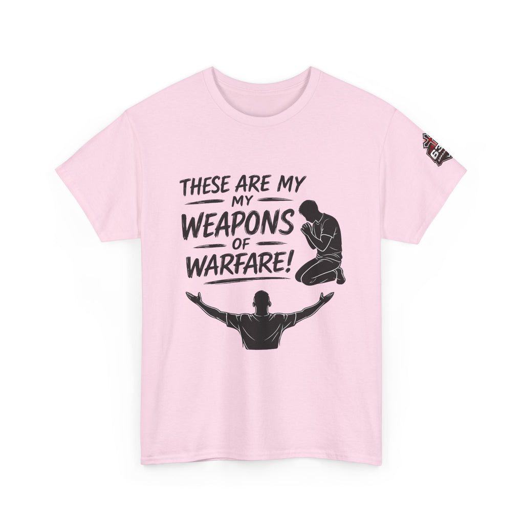 Worship & Prayer Tee — "These Are My Weapons of Warfare" Christian T-Shirt