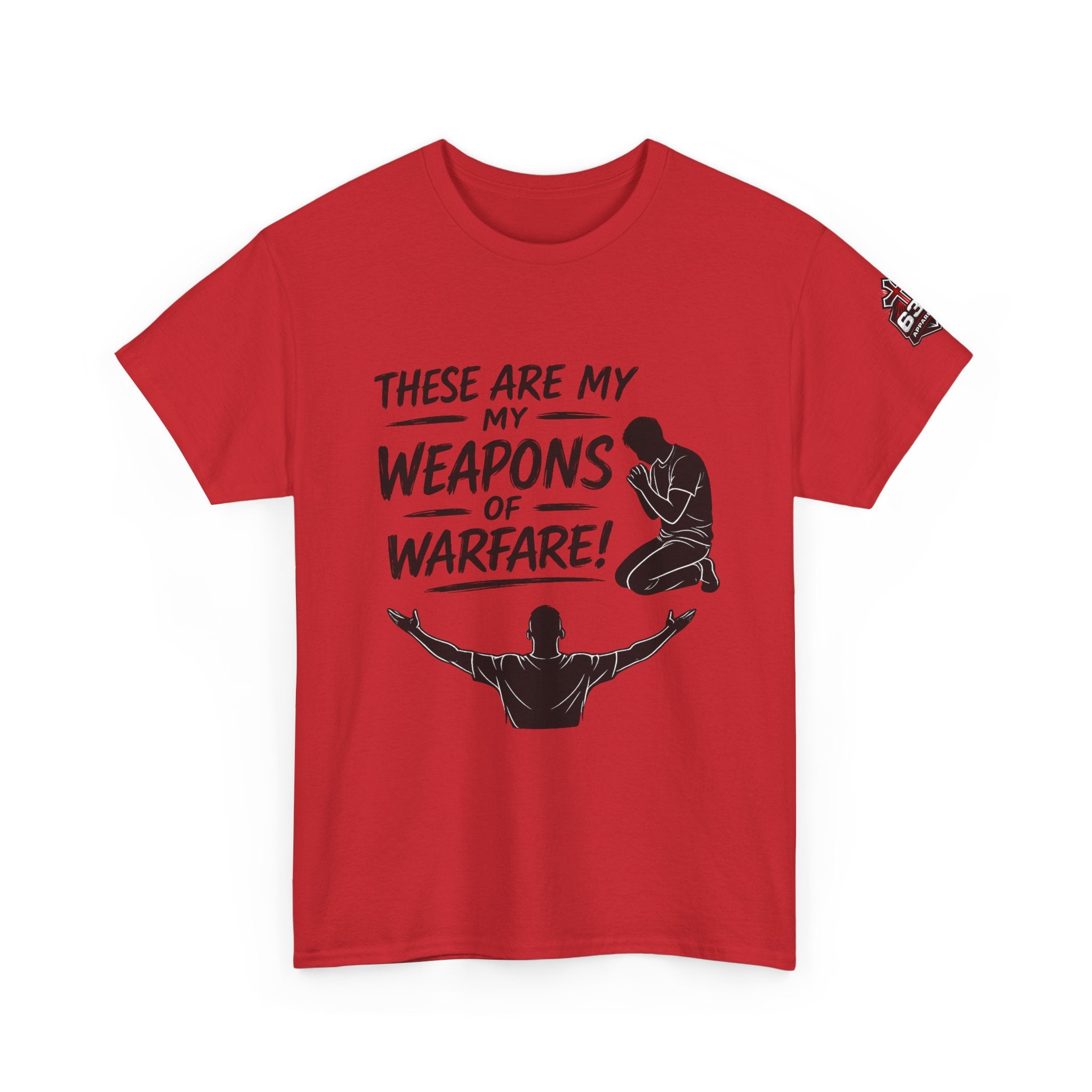 Worship & Prayer Tee — "These Are My Weapons of Warfare" Christian T-Shirt