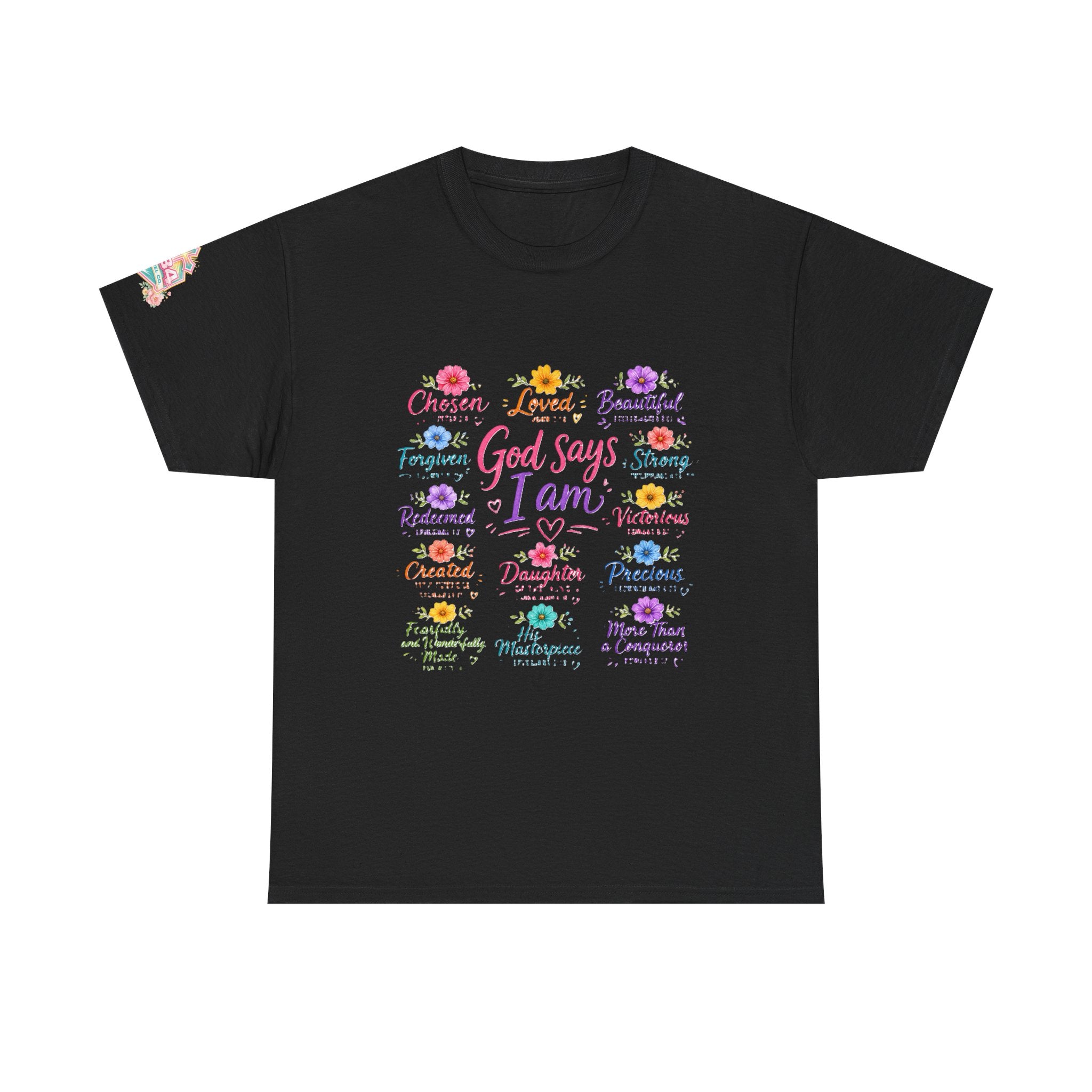 Encouraged by God Floral Tee — What God Says We Are Inspirational Women Shirt