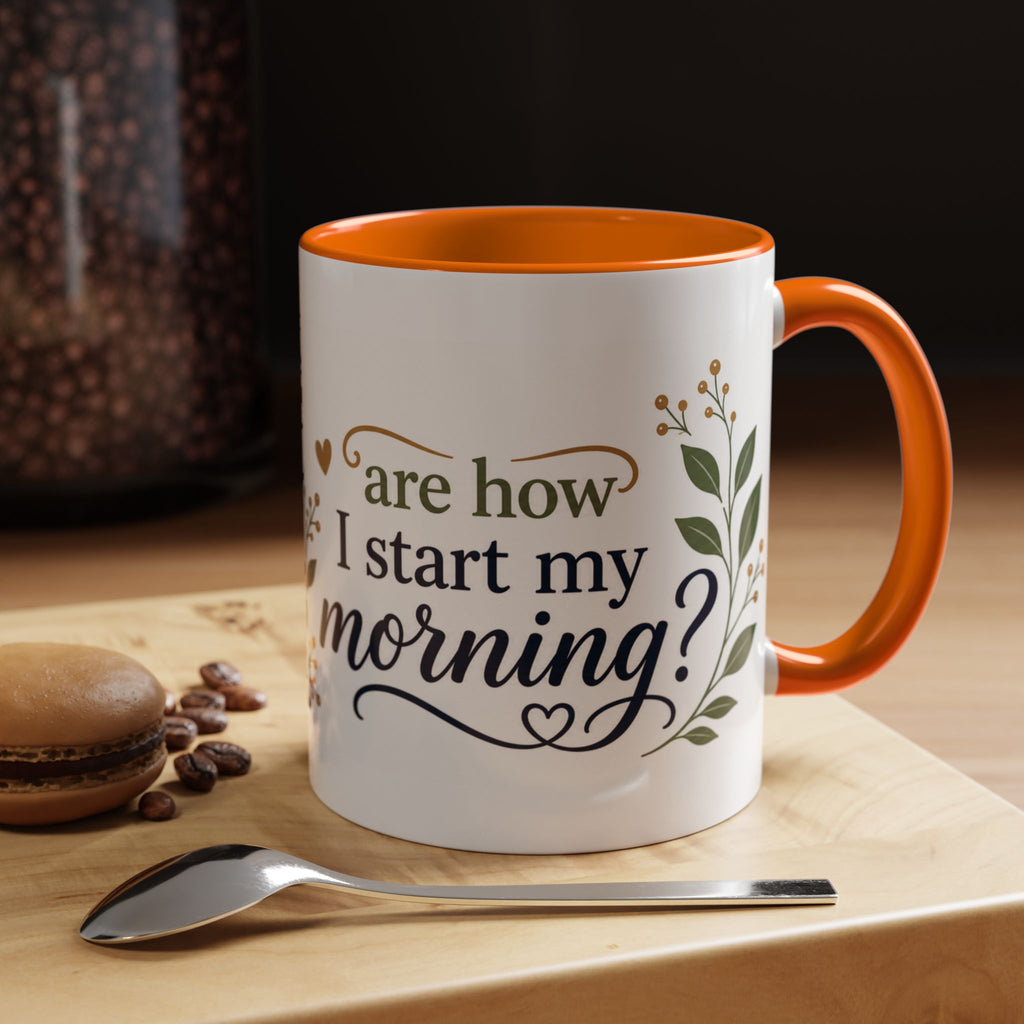 Coffee & Jesus Morning Mug — “Coffee and Jesus are how i start my morning” Accent Coffee Mug (11/15 oz)