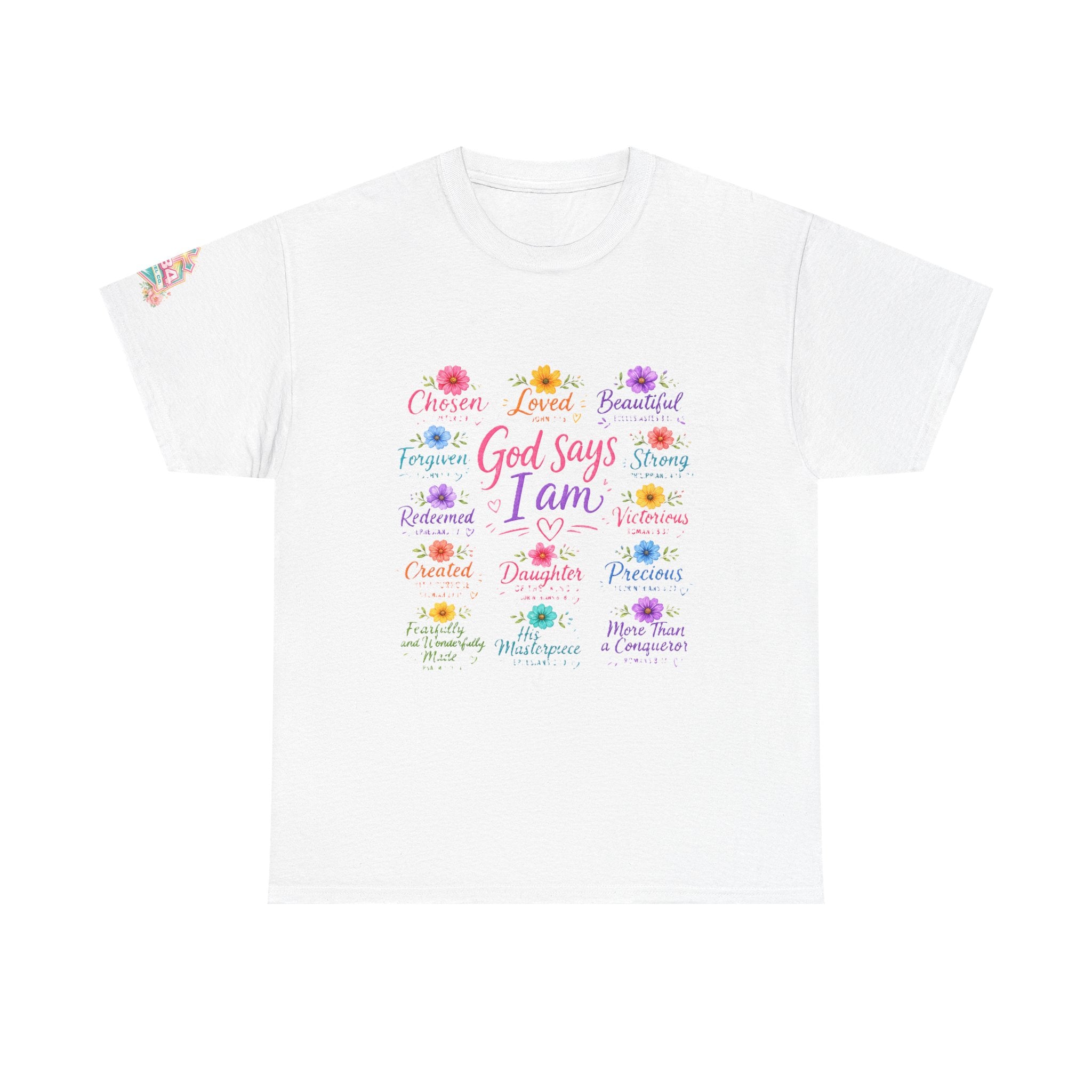 Encouraged by God Floral Tee — What God Says We Are Inspirational Women Shirt