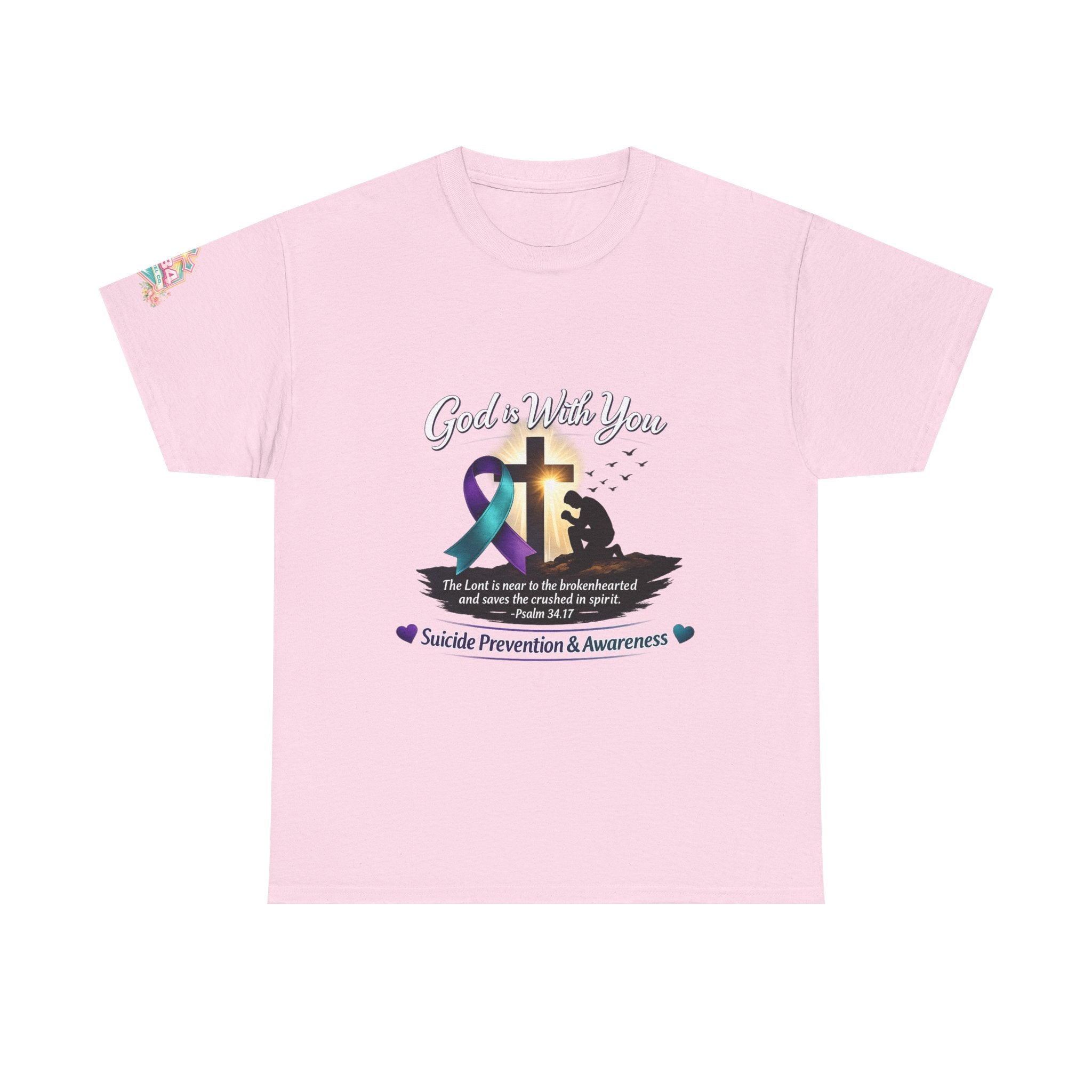 Suicide Prevention Awareness Tee — "God Is With You" Support Shirt