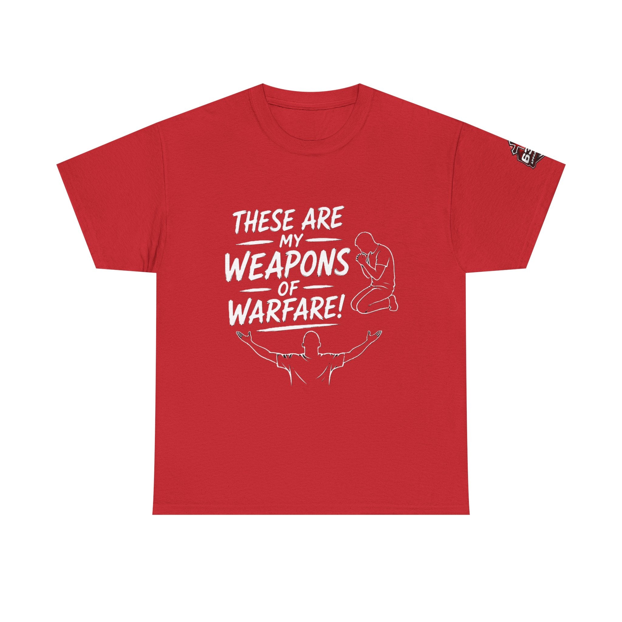 Worship & Prayer Tee — "These Are My Weapons of Warfare" Christian T-Shirt