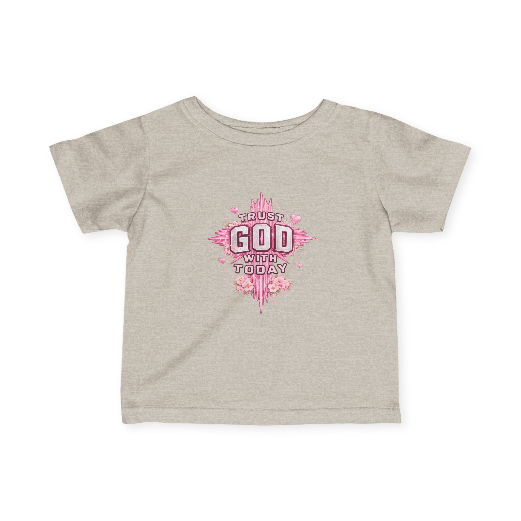 Infant Tee — Pink Cross "Trust God for Today"