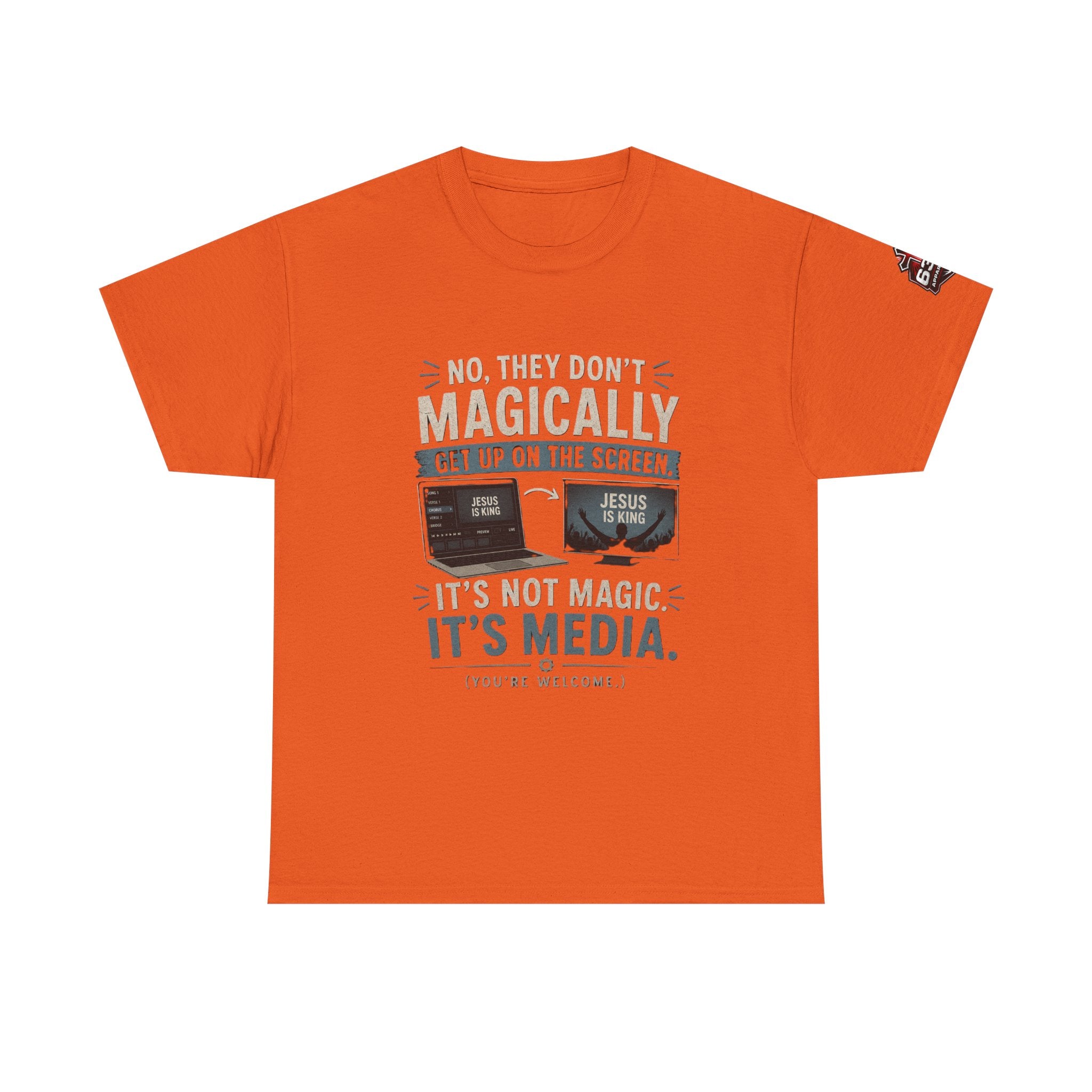 Church Media, Not Magic! Tee — Cheeky Church Media Leader Graphic T-Shirt