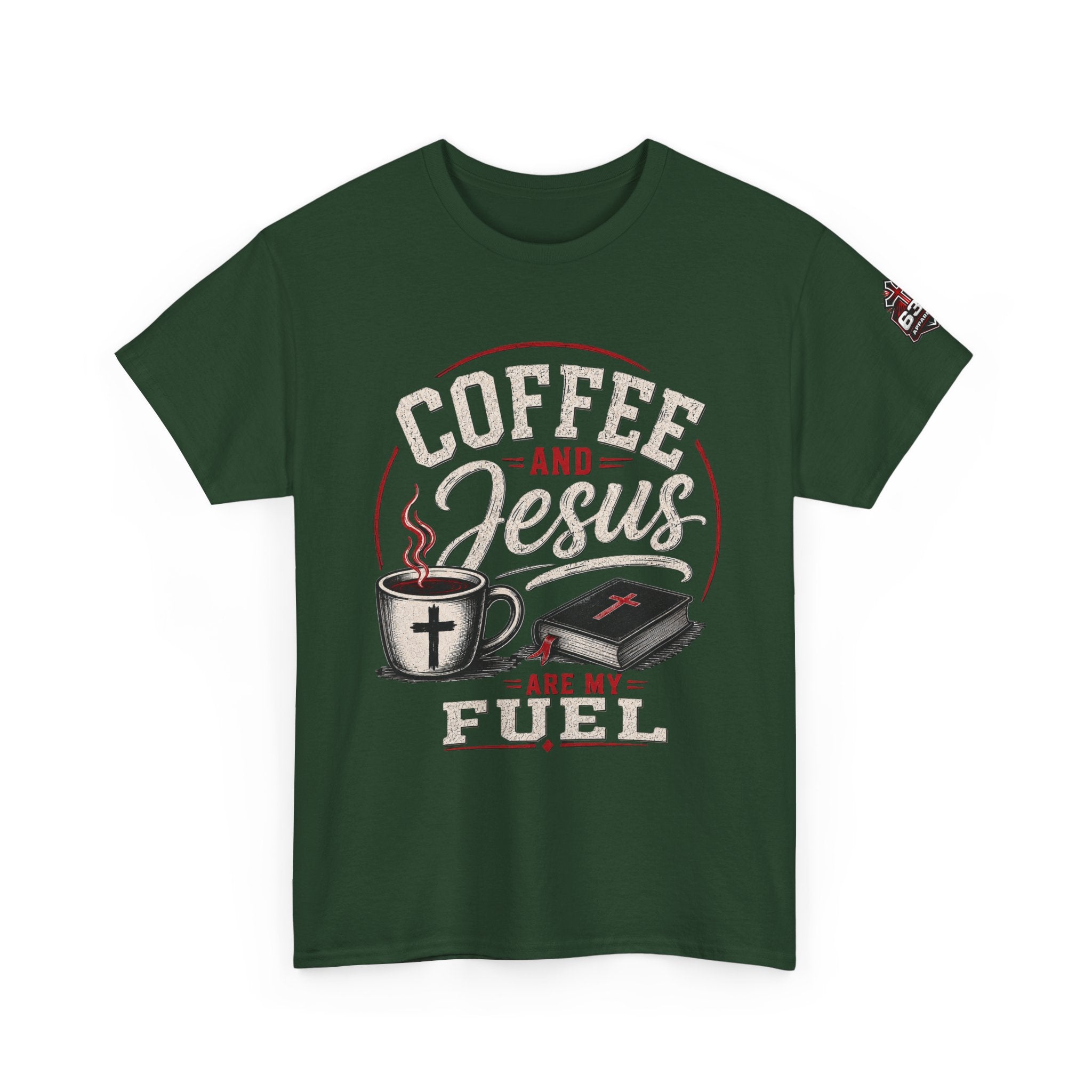 Coffee and Jesus Are My Fuel T-Shirt — Faith & Coffee Graphic Tee