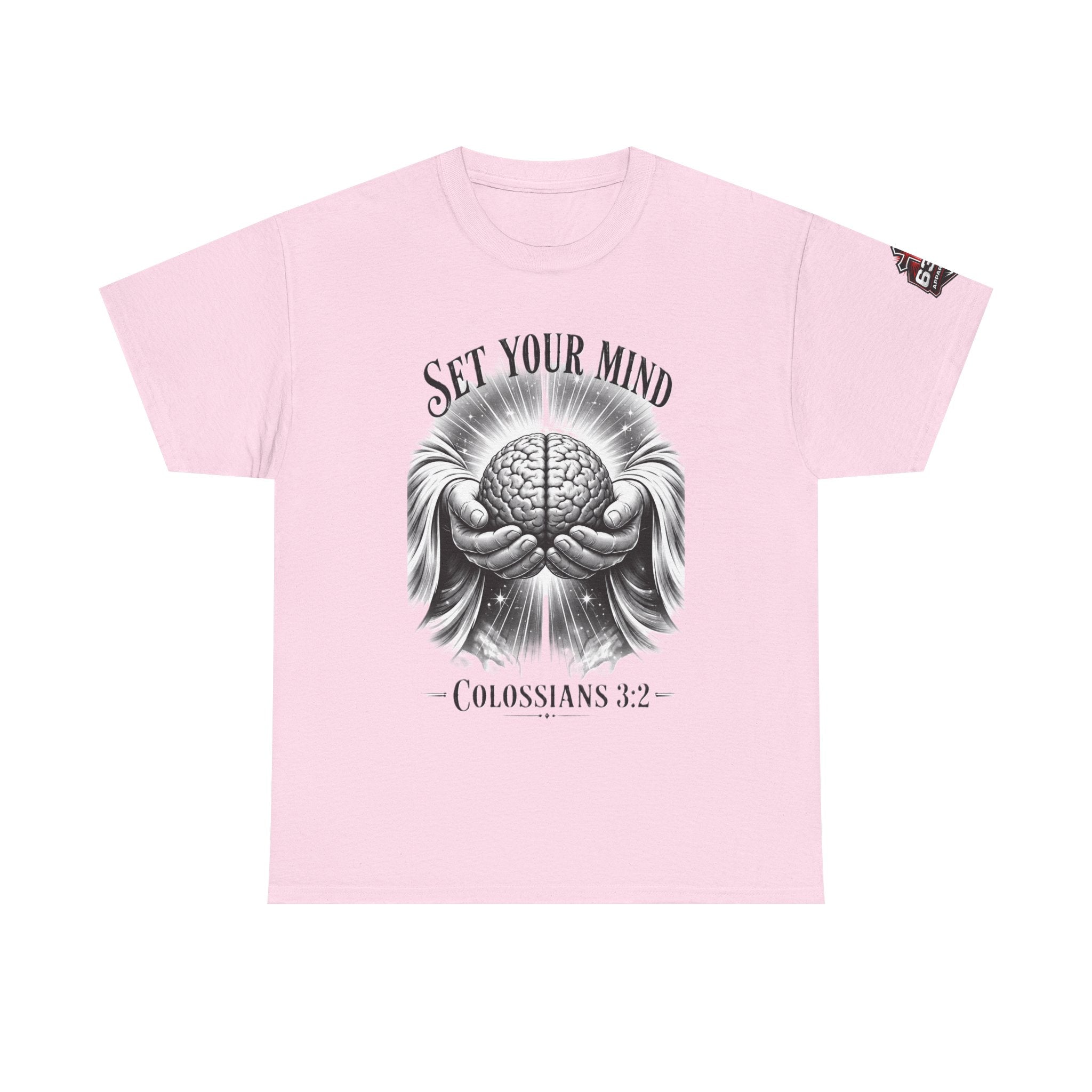 Set Your Mind Colossians Tee — Brain in God’s Hands Christian T‑Shirt