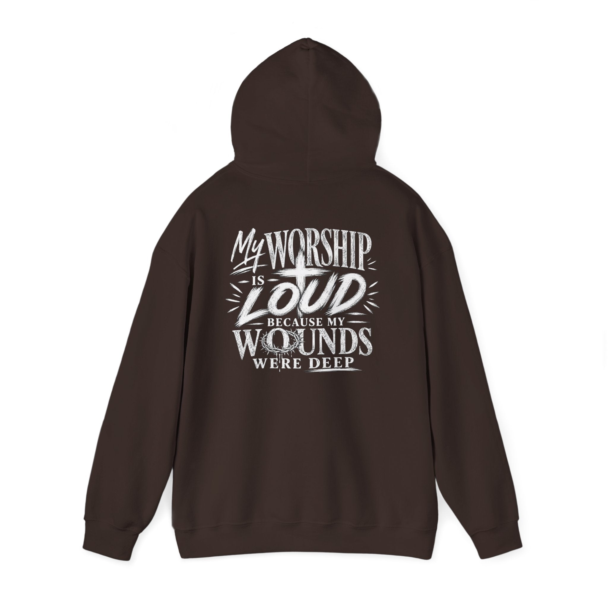 Floral Christian Hoodie — "My Worship Is Loud Because My Wounds Were Deep"